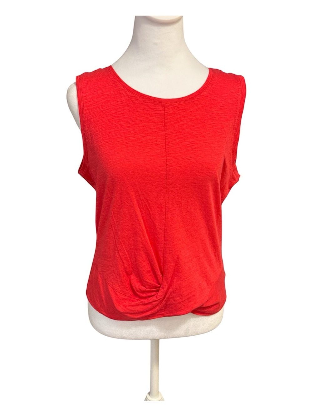 Sanctuary Coral Red Twist-Hem Sleeveless Tank